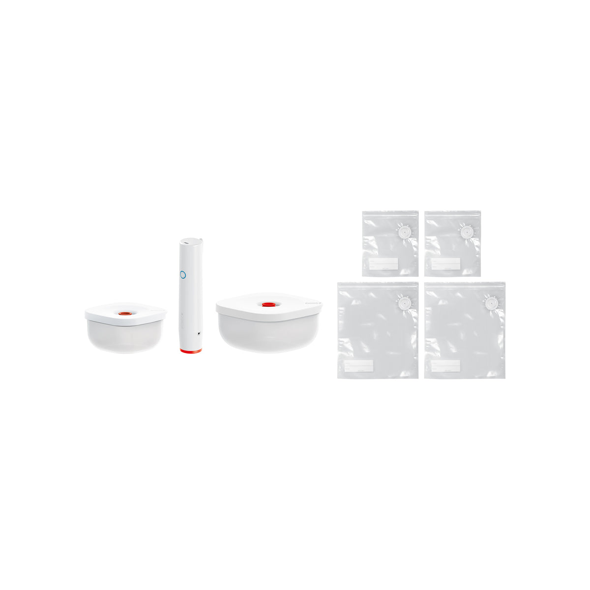 VAKUUMIEREN SET: BEHÄLTER 450/975 CM, PUMPE, BEUTEL 2 GROßE/ 2 KLEINE 'SAVE-IT' "FOOD STORAGE"
