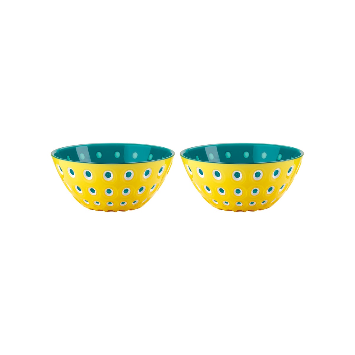 SET OF 2 BOWLS Ø12CM "LE MURRINE" - Yellow/White/Aquamarine