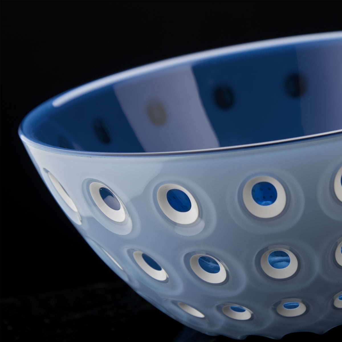 SET OF 2 BOWLS Ø12CM "LE MURRINE" - Light blue/White/Blue