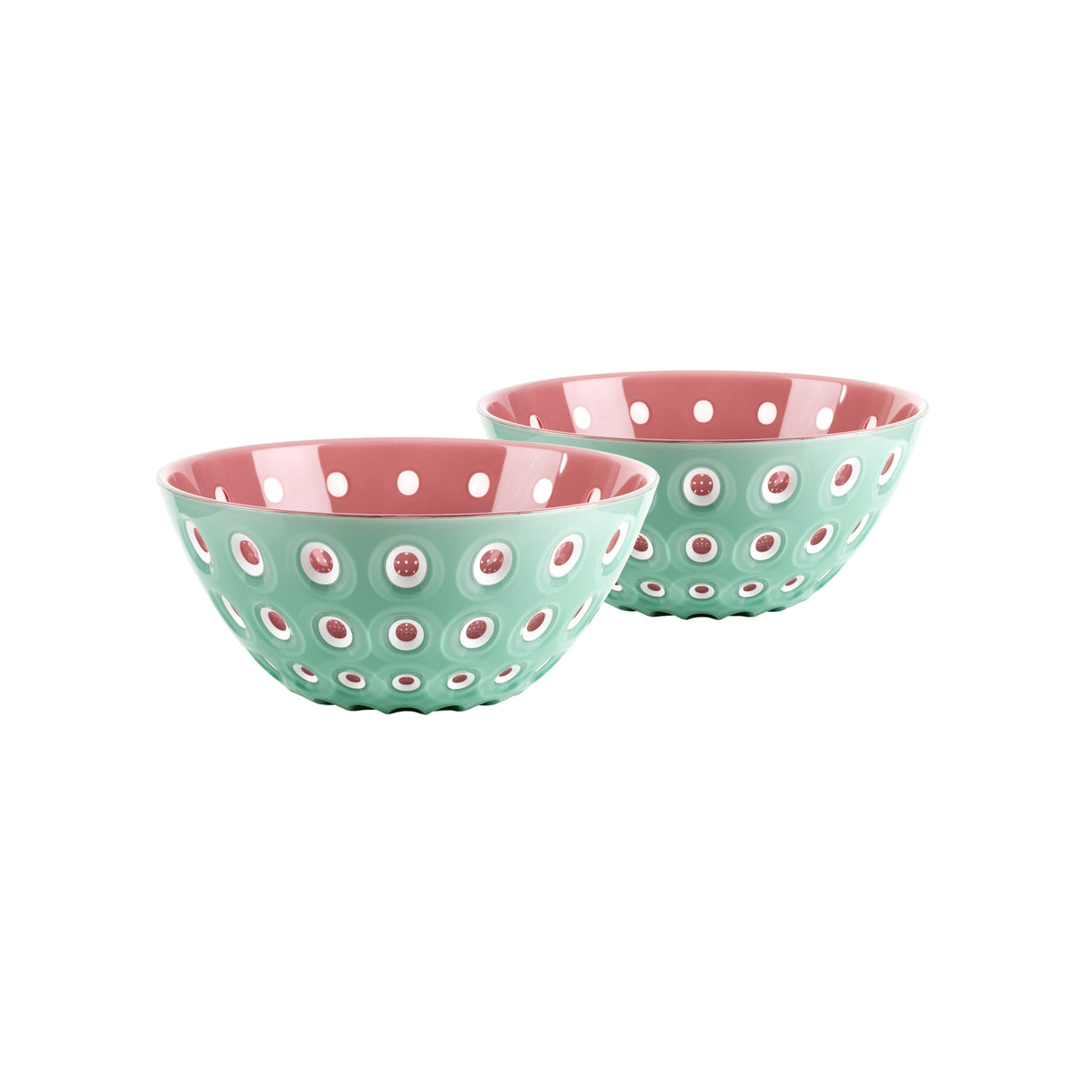 SET OF 2 BOWLS Ø12CM "LE MURRINE" - Matcha green/White/Mauve