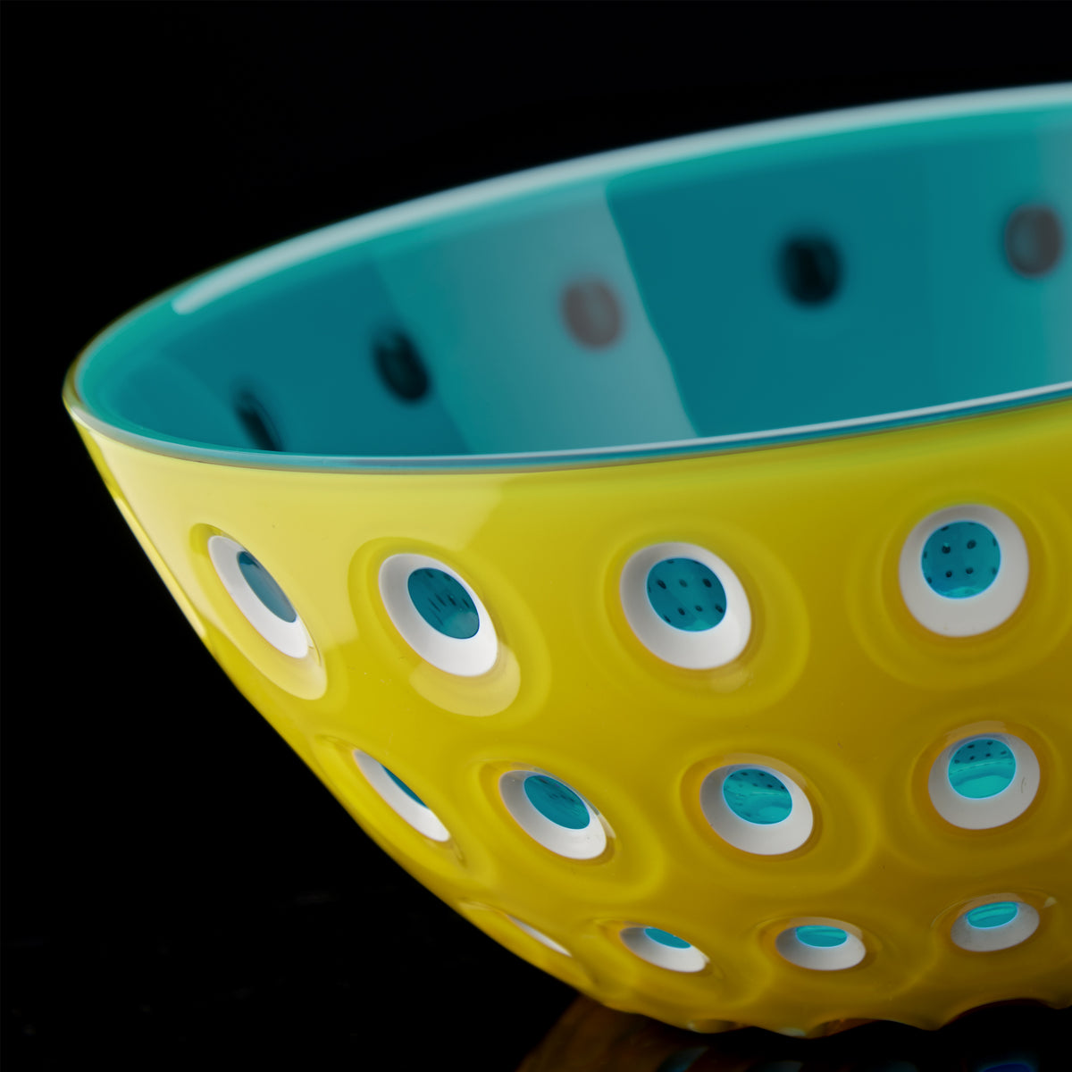 BOWL "LE MURRINE" Yellow/White/Aquamarine